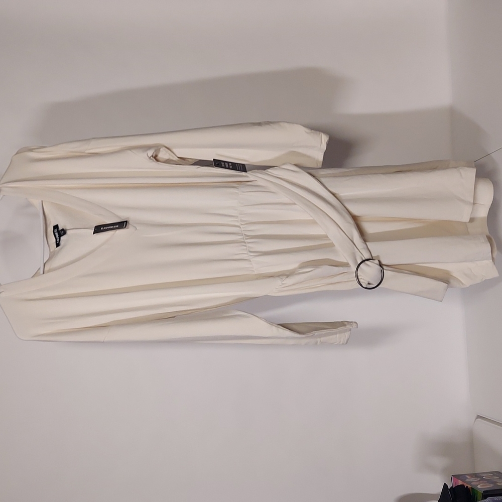 Express Midi Off White  Dress Size M